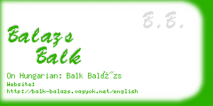 balazs balk business card